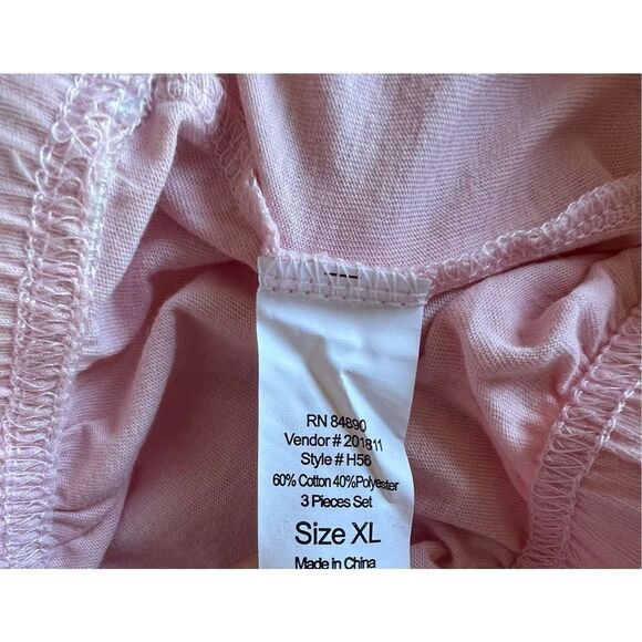 Moon Beams Pink Floral Patterned Three Piece Stretchy Cozy Pajama Set - Picture 3 of 8